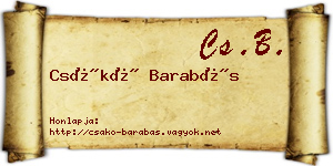 Csákó Barabás névjegykártya